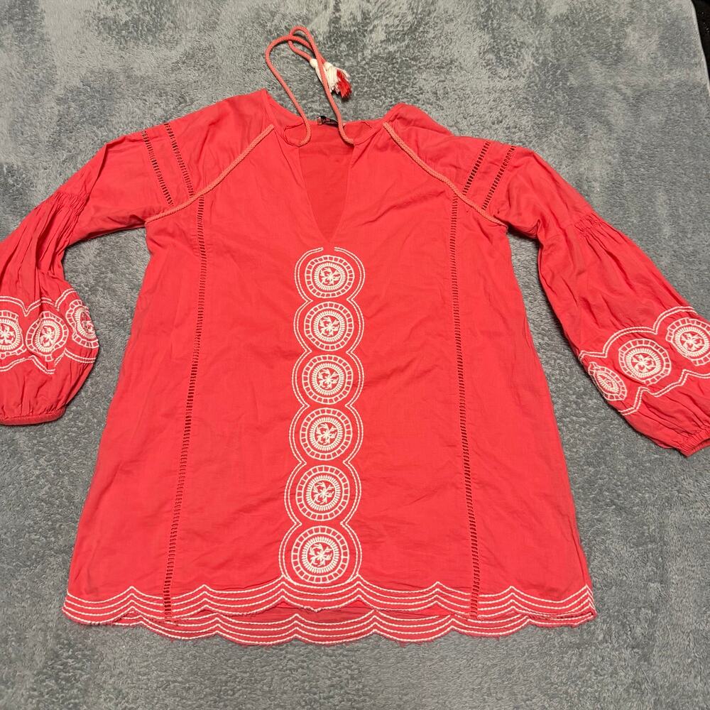 Show Me Your MuMu Cover Up Tunic Dress Womens Small Claudine Embroidered Boho